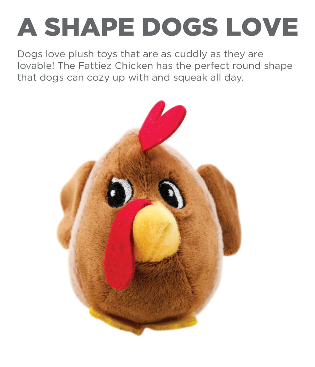 Fattiez Chicken Plush Squeaker Dog Toy Extra Small - Image 2