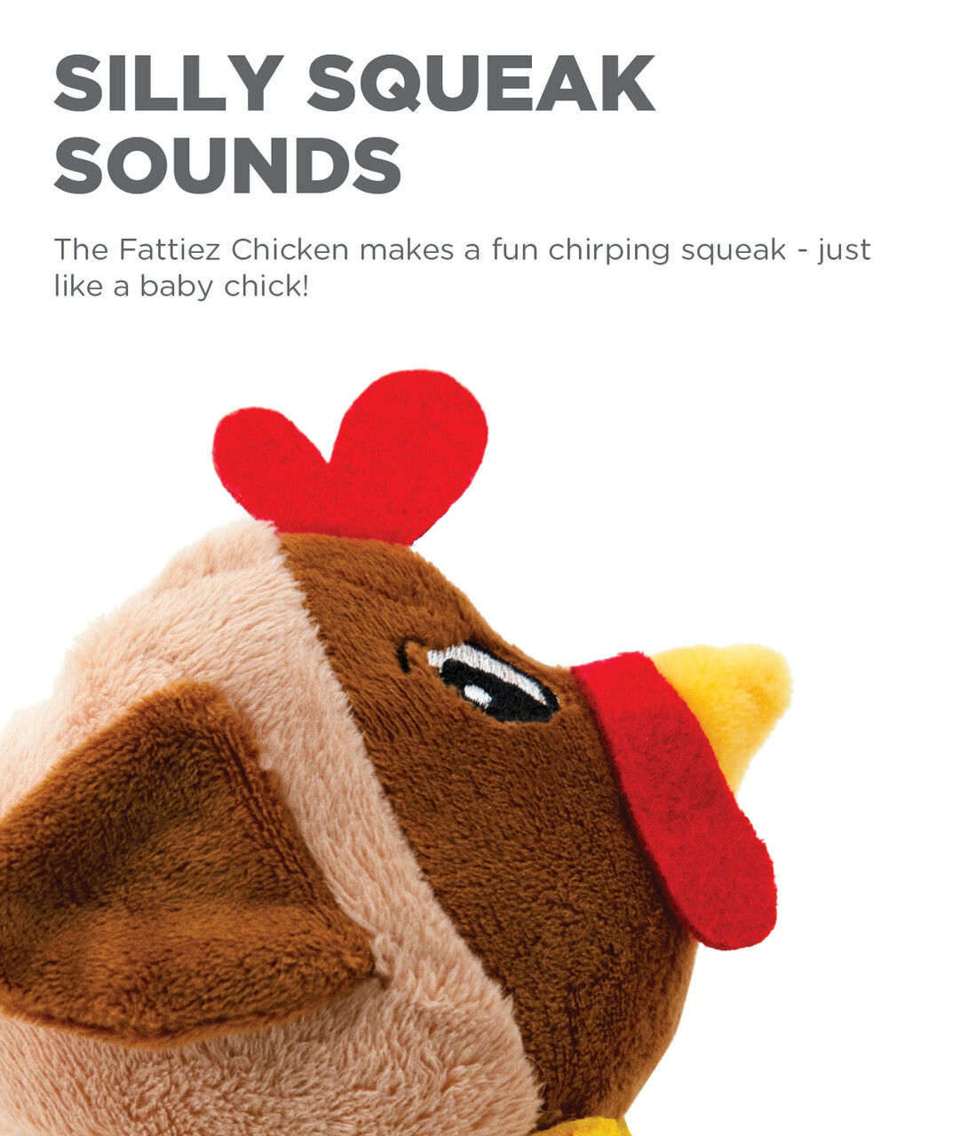 Fattiez Chicken Plush Squeaker Dog Toy Extra Small - Image 3