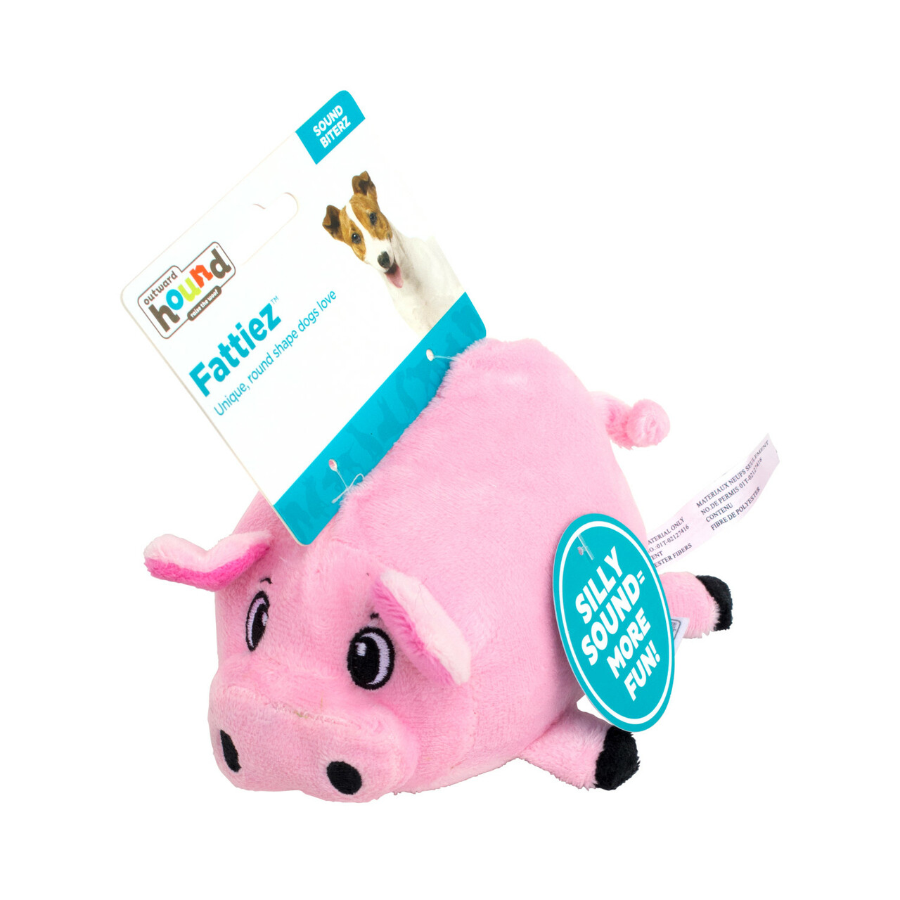 Outward Hound Fattiez Pink Pig Small Squeaker Dog Toy - Image 2
