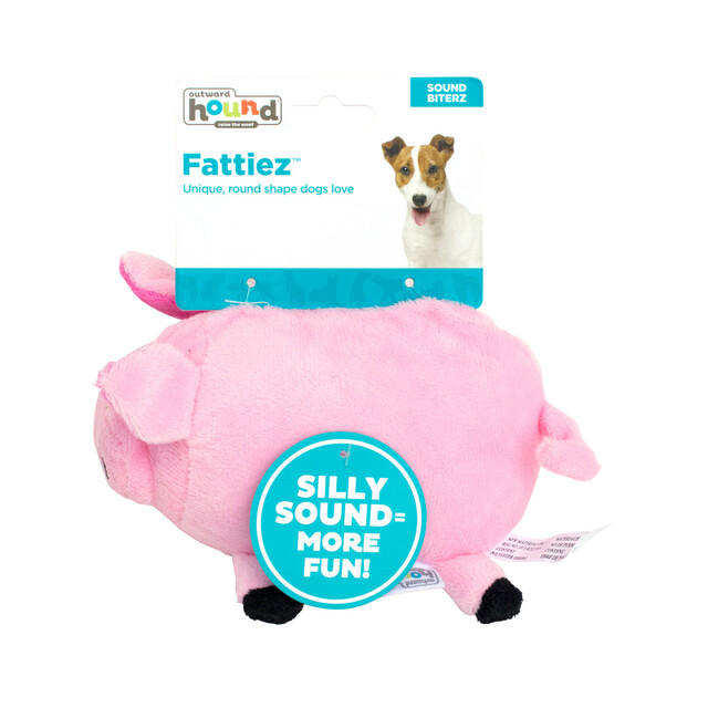 Outward Hound Fattiez Pink Pig Small Squeaker Dog Toy - Image 3