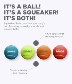 Alternative view of Outward Hound Squeaker Ballz (Tennis Ball) Fetch Dog Toy Premium Rubber